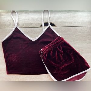 Velvet short and tank set